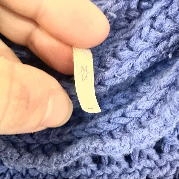 Free People Blue Crochet Knit Sleeveless Tunic Dress Boho - Picture 6 of 6